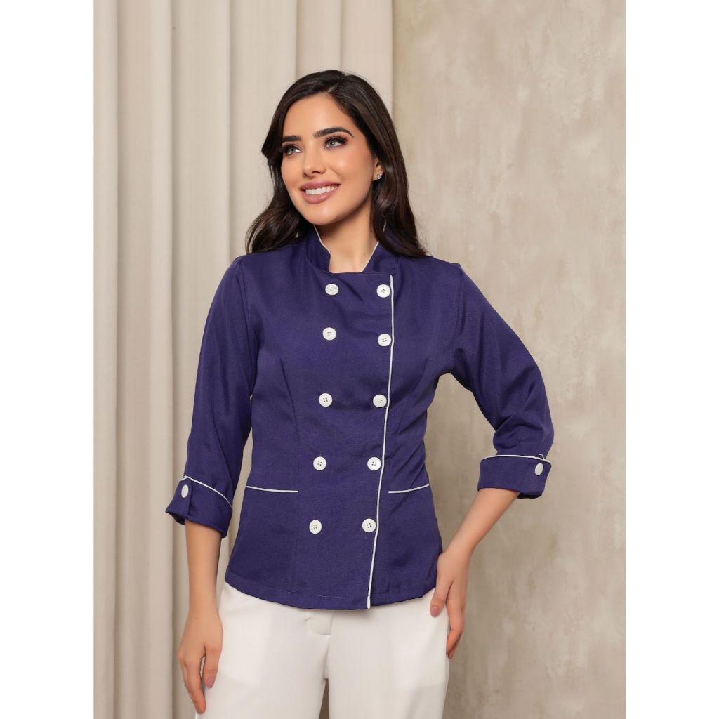 Dólmã Feminina Manga 3/4 Oxford Roxo Ivy Gardenia Jalecos
