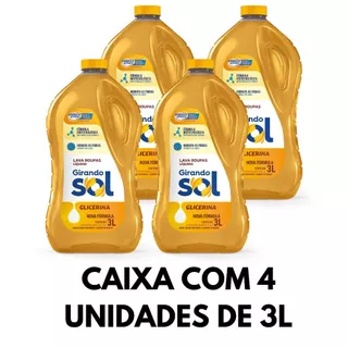 Caixa Lava Roupas Sabão Líquido Glicerina ( 4 Unidades de 3 Litros ) - Girando Sol