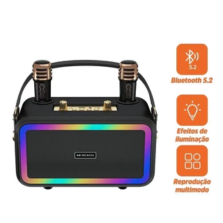 Caixa de som Karaokê sem fio 2 Microfones altomex AM-8512 - Oriente