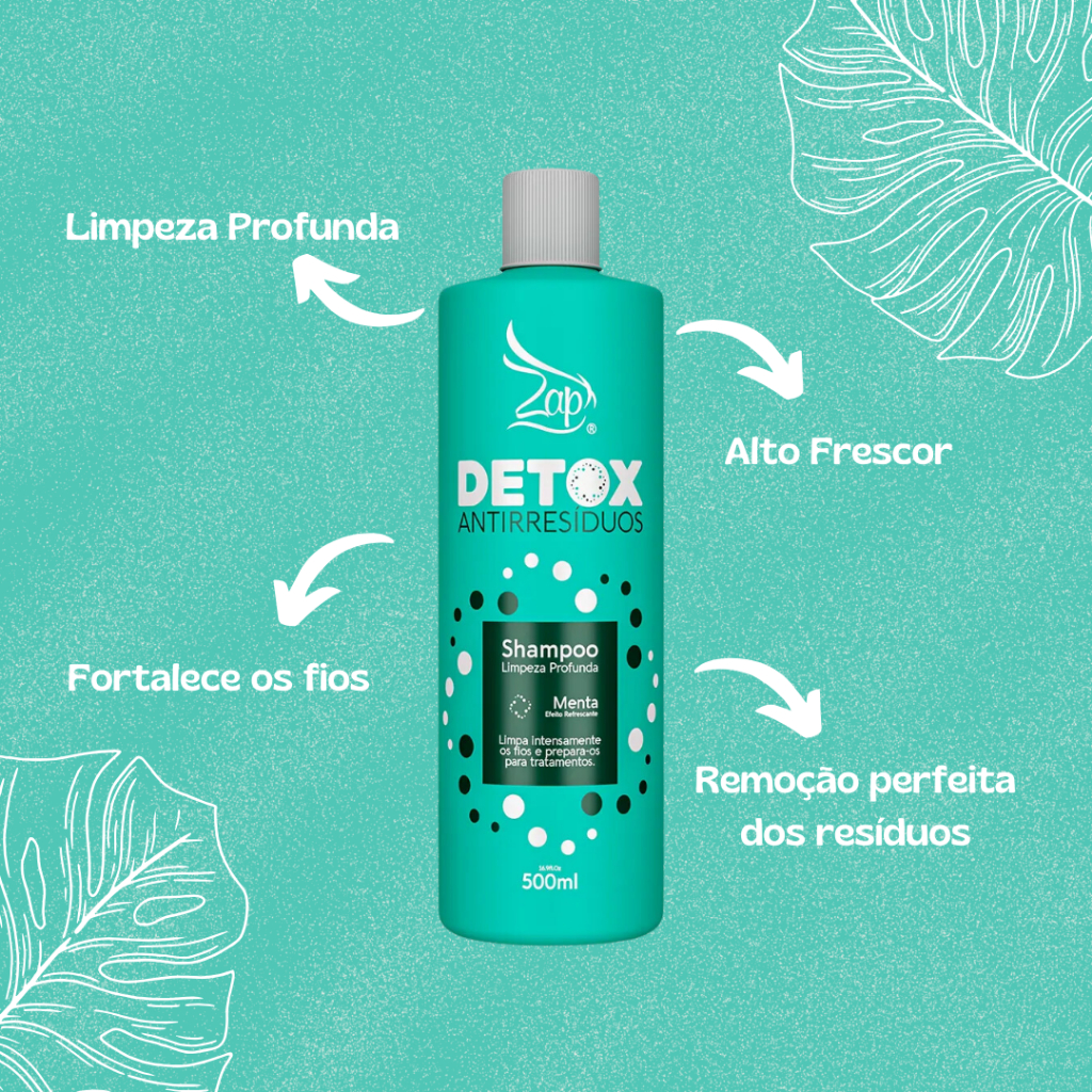 Zap Shampoo Detox Antirresíduos Menta 500ml | Shopee Brasil