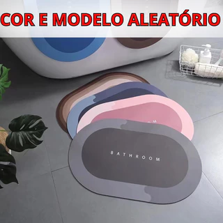 Kit 3 Tapete Oval Absorvente Antiderrapante de Banheiro Secagem Rápida
