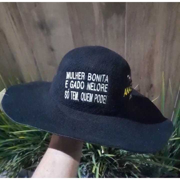 Chapéu do Natanzinho Lima Bordado Mulher Bonita e Gado Nelore Só Tem ...