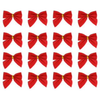 Kit Laços De Natal Com 12 Unidades Lacinho De Decoração Natalina Vermelho Enfeite De Árvore