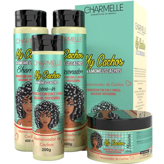 Kit My Cachos Charmelle Cosméticos Memorizador de Cachos Hidratante