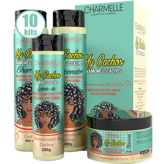 10 Kit My Cachos Charmelle Cosméticos Memorizador de Cachos Maciez