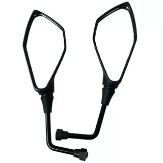 Par De Retrovisor Modelo Z400 Mini Rebaixado 90° Rosca Honda/Yamaha