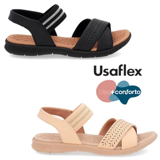 Sandália Papete Usaflex Baixa Couro Elástico Confortoplantar em Oferta na Shopee