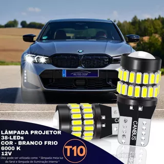 Par Lâmpada Led T10 Projetor Esmagada Pingo Canbus 6.000k Extra Forte