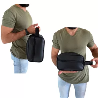 Necessaire Couro Organizadora Bag Bolsa Viagem  Masculina Feminina em Oferta na Shopee