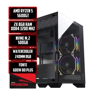 PC GAMER OPS RYZEN 5 5600GT VEGAS 7, 16GB RAM, NVME 500GB, W/C 240MM, 600W 80 PLUS, GAB 3 FANS RGB