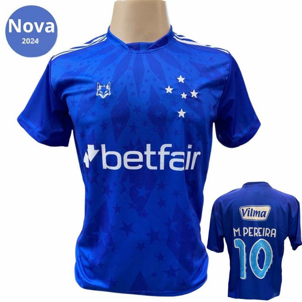 camisa azul cruzeiro 2024 premium linda camisa