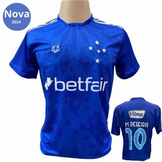 camisa azul cruzeiro 2024 premium linda camisa