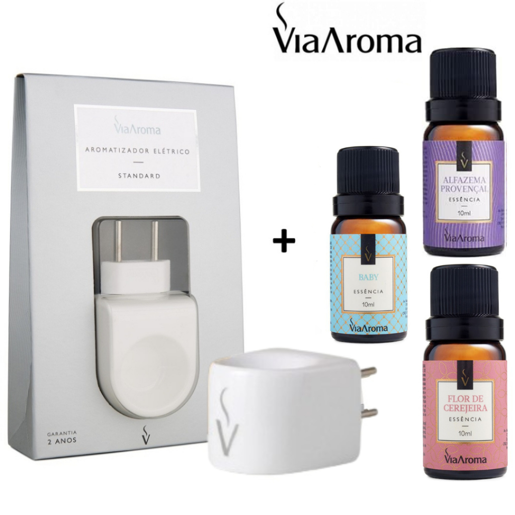 Difusor Aromatizador Elétrico Standard Via Aroma Com Essência Bivolt Difusor Aromaterapia