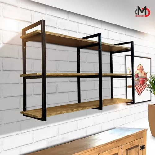 Estante Suspensa Estilo Industrial Moderna e Inovadora p/ Escritório Sala Cozinha Quarto Versátil