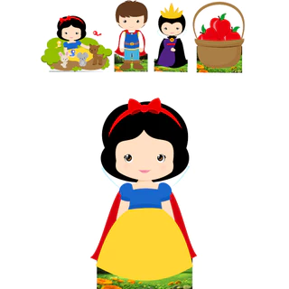 KIT DISPLAYS BRANCA DE NEVE - CUTE FESTA E DECORAÇÃO