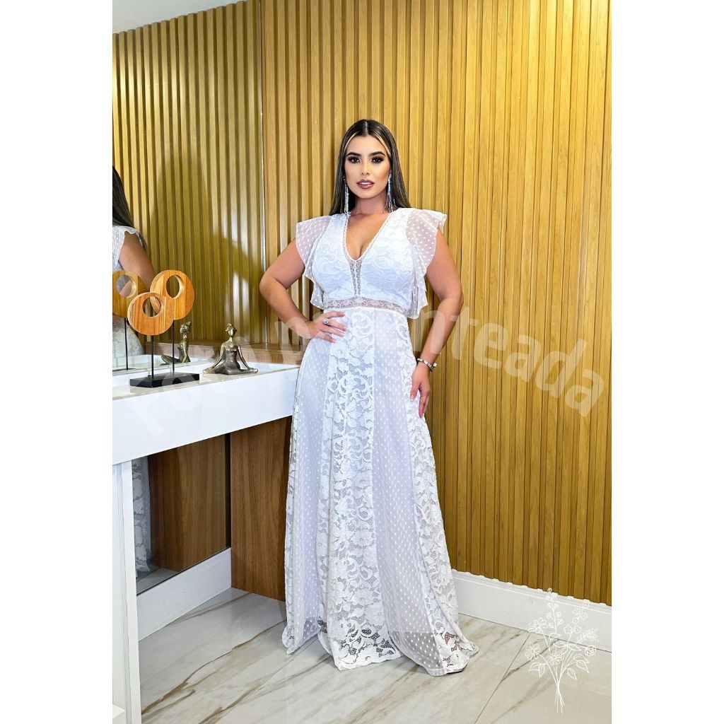 Vestido Longo de Renda e Tule na Black Friday 2025 | BuscaProdutos