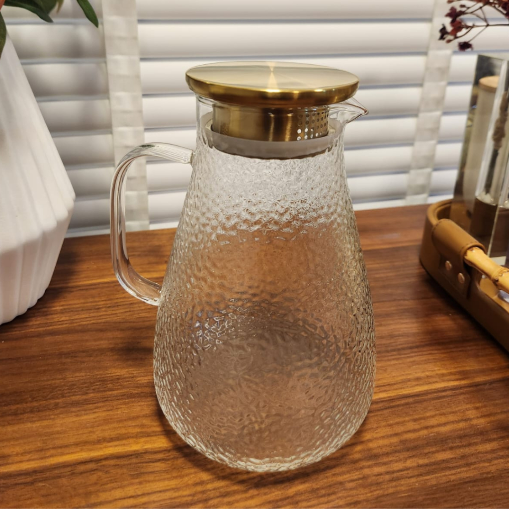Imagem do produto Jarra de Vidro 1,8 Litros Borossilicato Ouro Branco Para Suco Tuut 6
