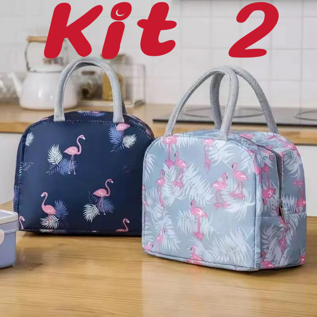 Kit 2 Bolsa Térmica Portátil Com Isolamento Térmico De Desenho