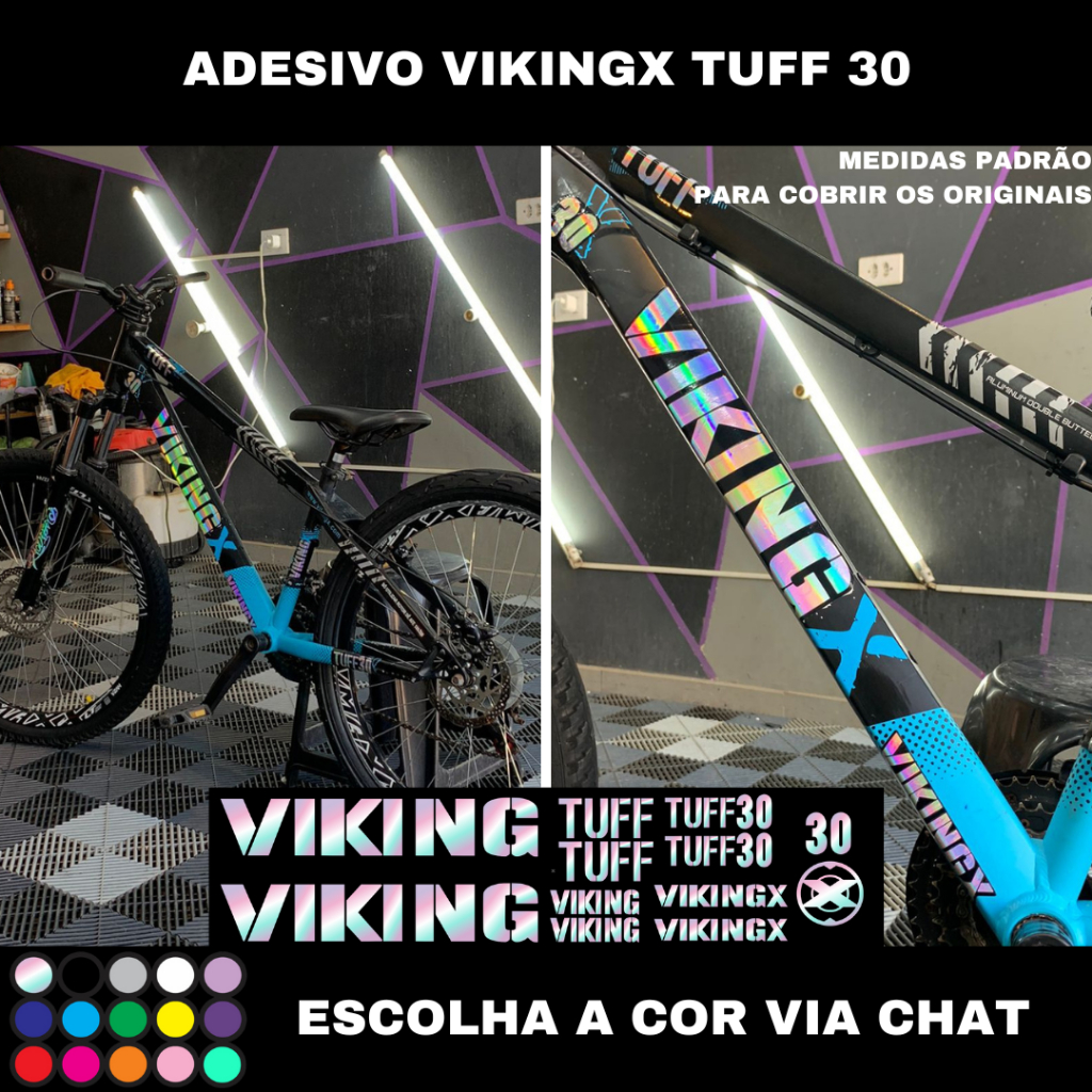 ADESIVO BIKE VIKING X TUFF30 TUFF25 LAMINADO PERSONALIZADO HOLOGRAFICO ...