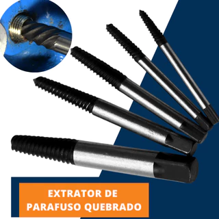 Extrator De Parafuso Espanado Quebrado Sacador Kit 5pçs 3 A 18mm Rosca Macho Danificado