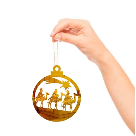 Kit 8 enfeites de natal em acrílico espelhado decoração de árvore natalina bola espelho presépio