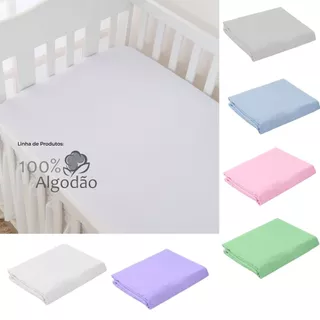 Lençol de berço Americano avulso 100% algodão percal 200 fios em Oferta na Shopee