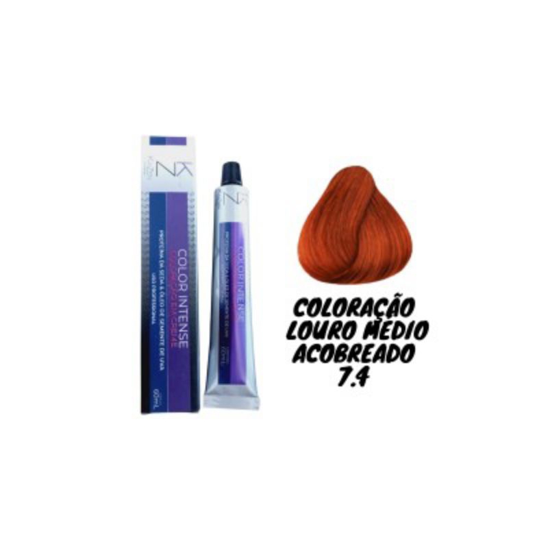 Tinta de Cabelo Louro Médio Acobreado 7.4 Kaizen Coloração | Shopee Brasil