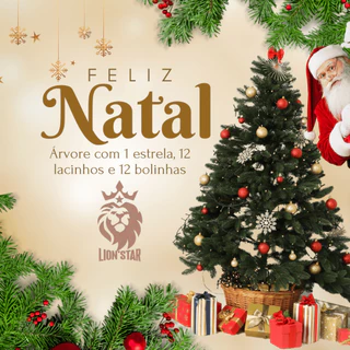 Kit Árvore de Natal 1,50m Completa com Estrela Bolinhas e Lacinhos Decoração Natalina Fácil Prática