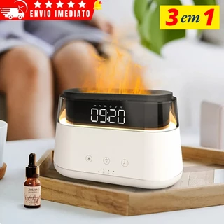 Difusor Aromatizador de Ambiente Umidificador Ar Elétrico Óleo Essência Aroma Cromoterapia Fogo