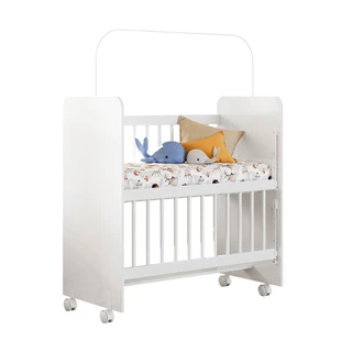 Mini Berço com Colchão e Grade Móvel de Bebê Compacto Moises Lateral de Cama