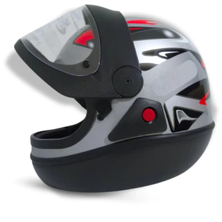 Capacete Moto San Marino Taurus Original Fechado Automatico Prata