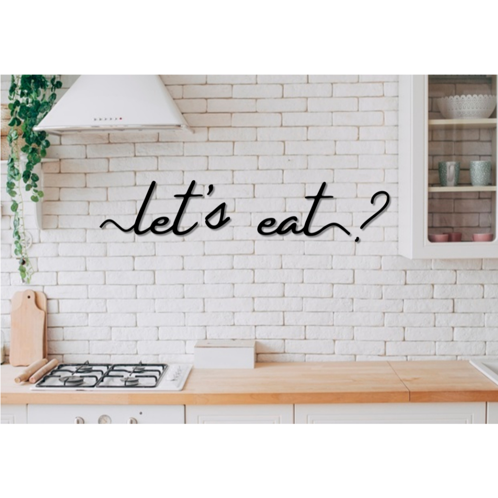 Frase Lets eat ? quadro decorativo quadro decorativo para sala mdf