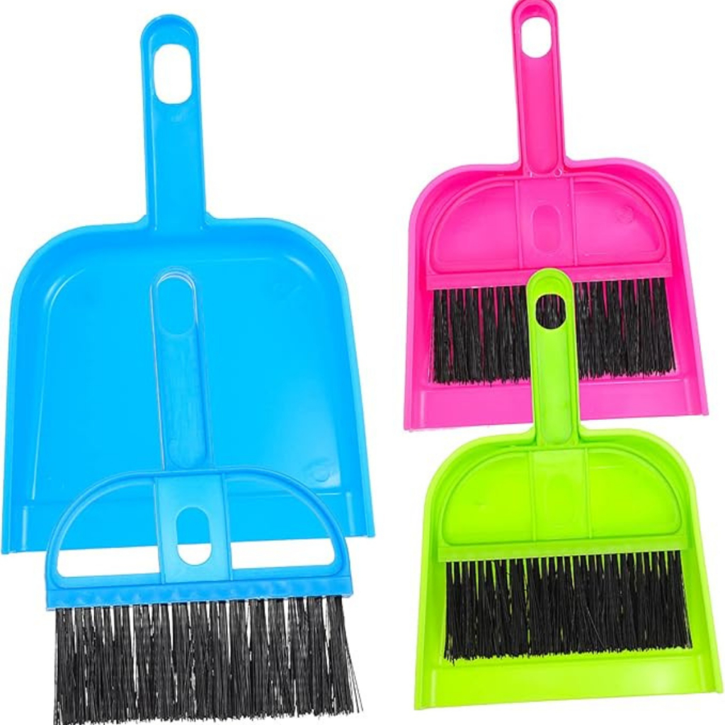 Kit Mini Vassoura e Pá Pazinha Vassourinha Multiuso Limpeza