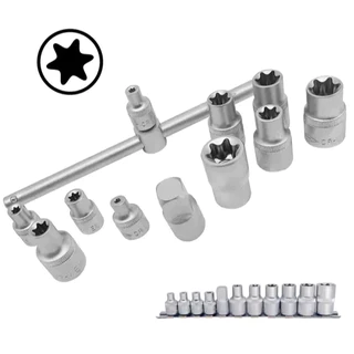 Jogo Soquete Femea 1/2 e Adaptador 12pcs cr-V