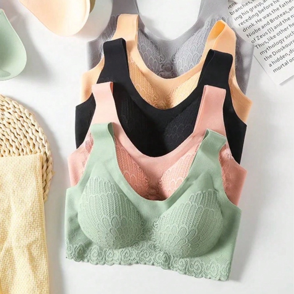 Kit 5 Sutia Confort 5D Com Bojo Removível Top Soutien Sem Costura Estoque no Brasil