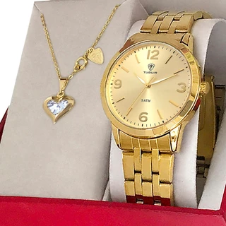 Relógio Feminino Dourado Tuguir Com garantia de 1 ano Original Prova D