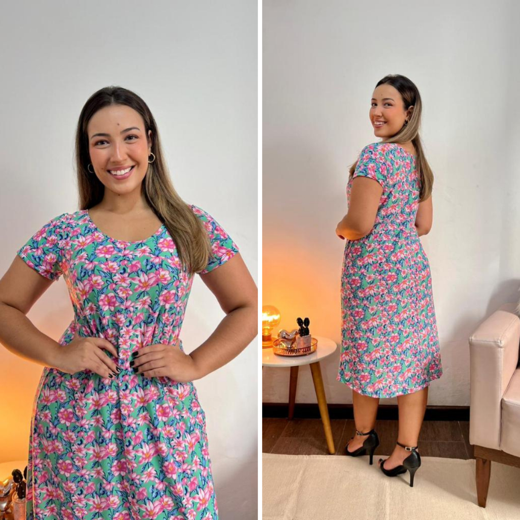 Vestido estampado para senhora shops