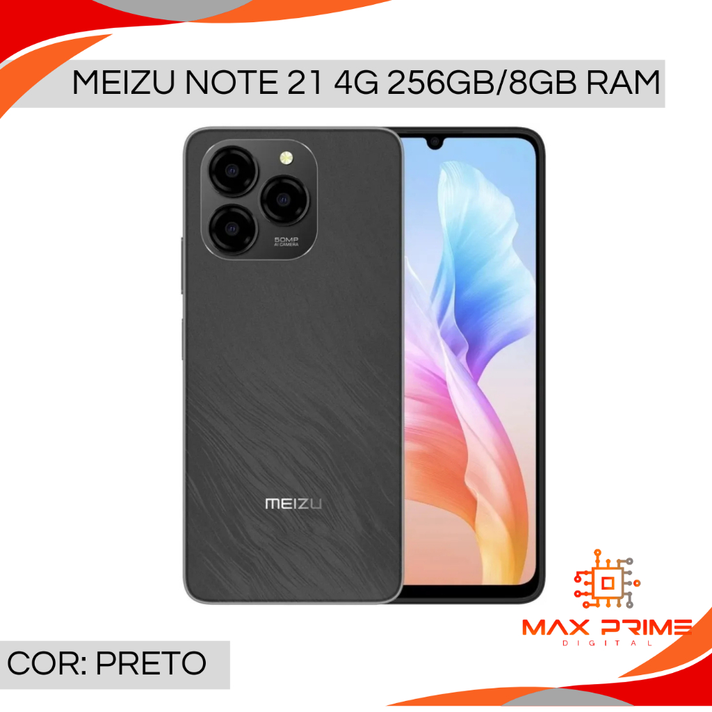Meizu note 21 4G, Câmera 50MP, Processador Unisoc T606, Bateria
