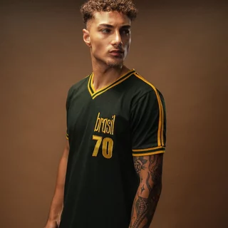 Camisa Brasil Pelé Retrô Treino 1970 Masculina