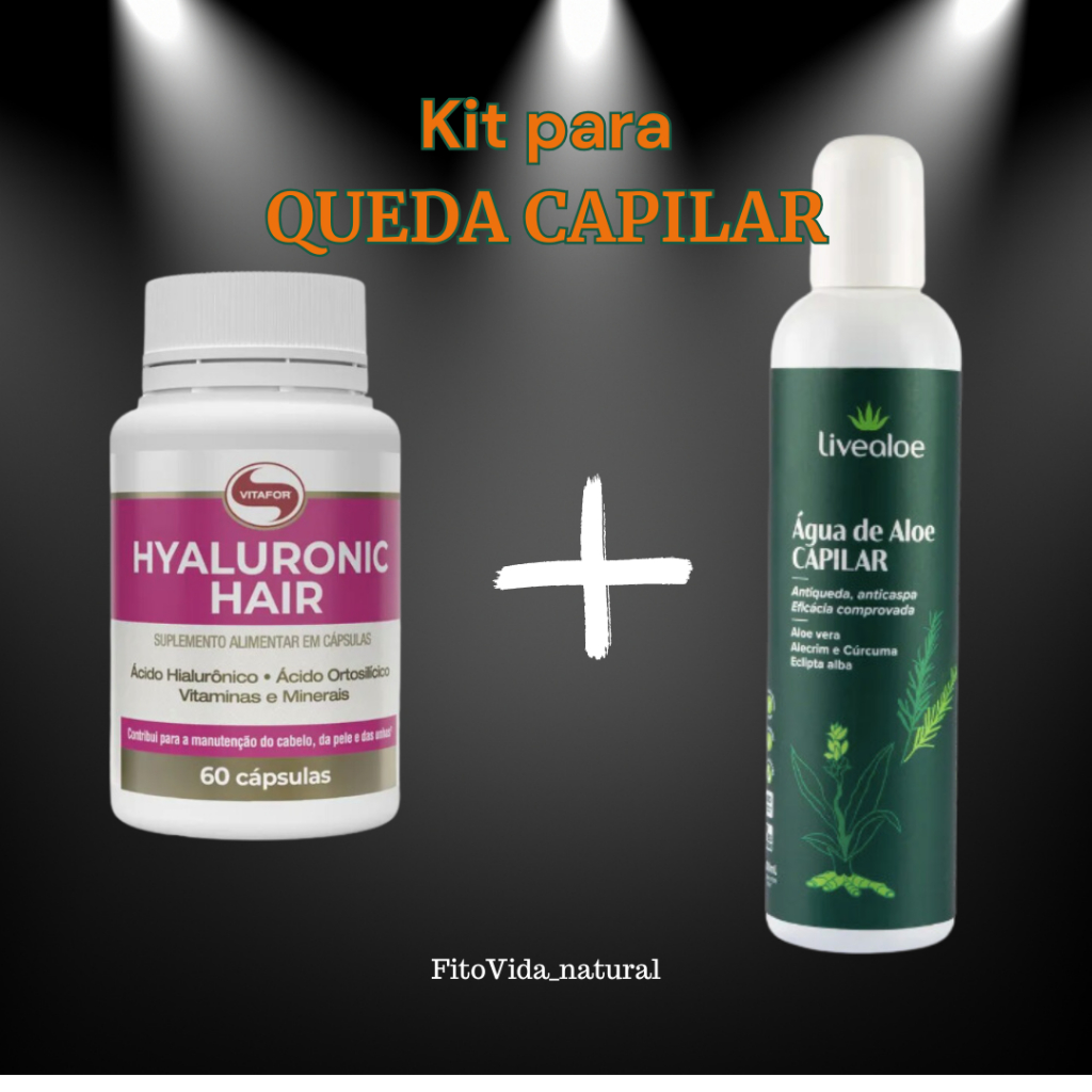Kit para Queda Capilar - Suplemento com Ácido Hialurônico,Silício ...