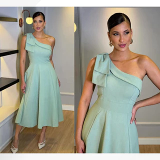 Vestido Luxo Alfaitaria Um Ombro só Muito Elegante