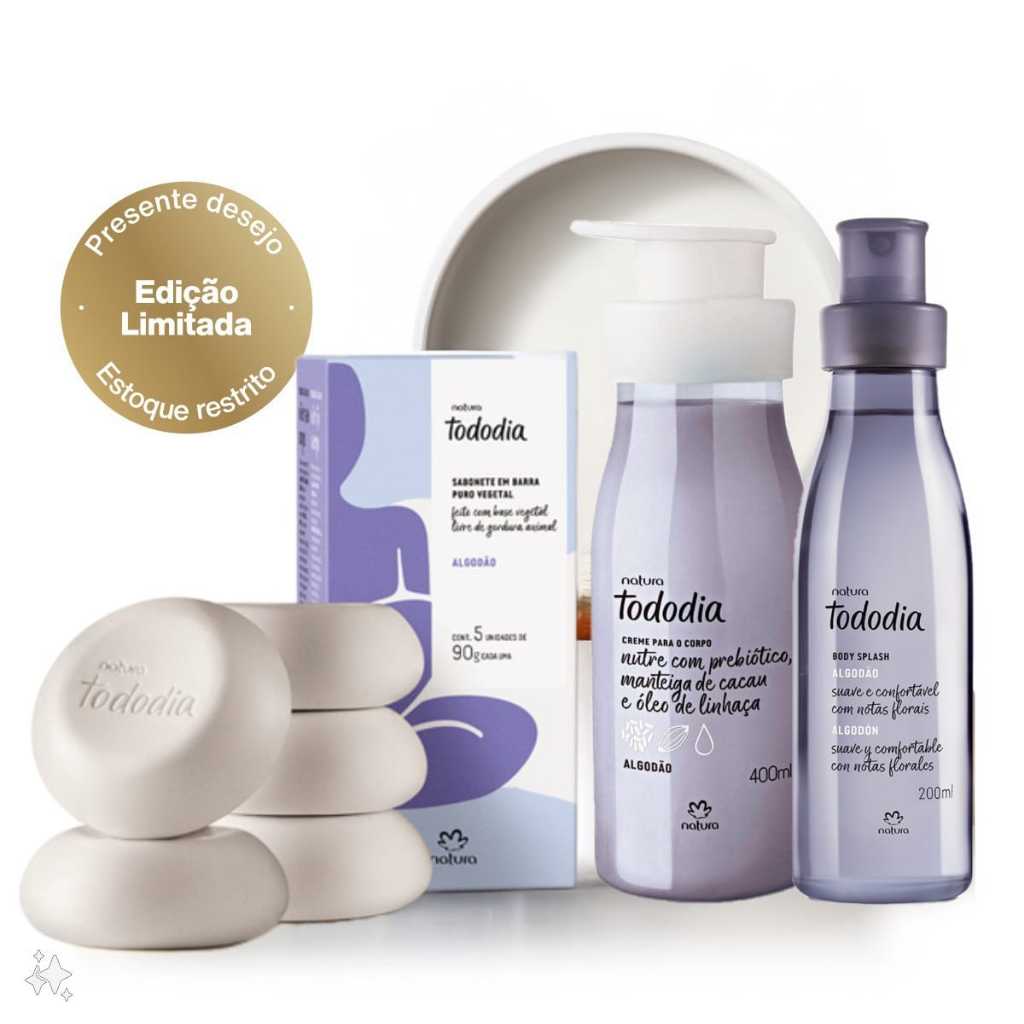 Presente Natura Tododia Algodão(KIT COM 03) | Shopee Brasil