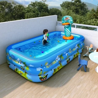 Piscina Inflável Infantil 130x90x50cm Personagens Banheira Cor Azul