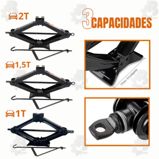Macaco Mecânico Sanfona Universal 1T 1,5T E 2 Toneladas P/ Carros De Passeio Em Aço Alta Capacidade em Oferta na Shopee