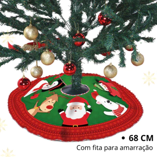 Saia para Arvore de Natal Enfeite Natalino Decoração Casa Papai Noel Laço Hena