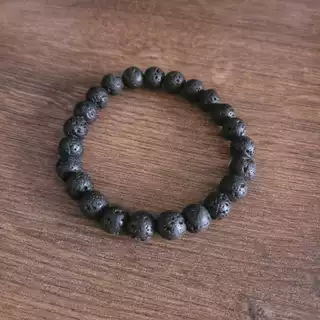 Pulseiras de Pedra Natural, Proteção: Modelos Variados - Pedra Vulcânica, Olho de Tigre e Ônix