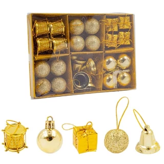 Kit Com 24 Peças Enfeites De Natal Pendentes Conjunto 3cm