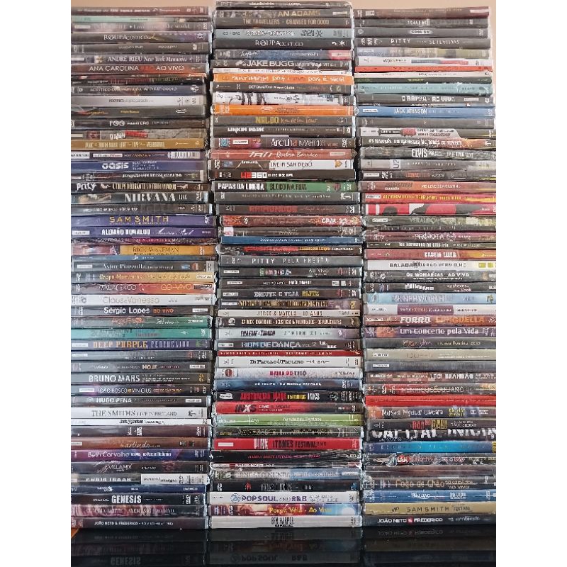 45 DVDs de música lacrados | Shopee Brasil