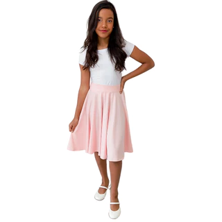 Saia Godê Infantil Rosa Moda Evangélica Feminina Infantil