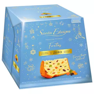 Panetone Natal Frutas Cristalizadas ou Gotas de Chocolate Zero Açúcar 400g - Santa Edwiges